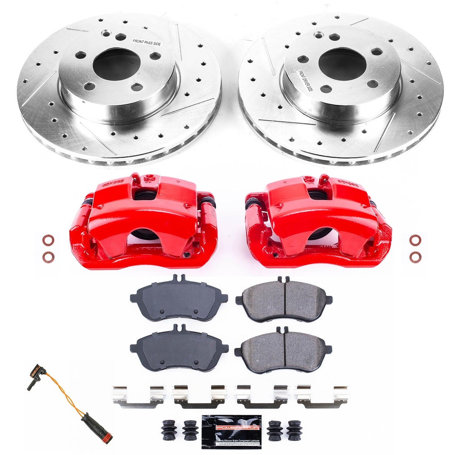 PowerStop Front Z23 Evolution Sport Brake Kit with Calipers | 2012–2016 Mercedes-Benz C250 (KC7766)