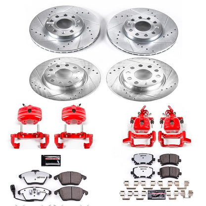 PowerStop Front & Rear Z26 Street Warrior Brake Kit with Calipers | 2010 Volkswagen Golf (KC7837-26)