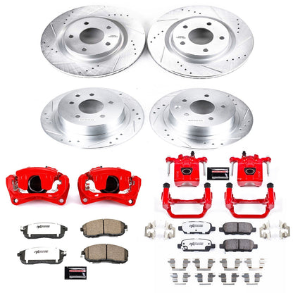 PowerStop Front & Rear Z26 Street Warrior Brake Kit with Calipers | 2007–2010 Nissan Altima (KC7865-26)