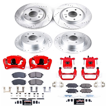 PowerStop Front & Rear Z23 Evolution Sport Brake Kit with Calipers | 2007–2010 Nissan Altima (KC7865)