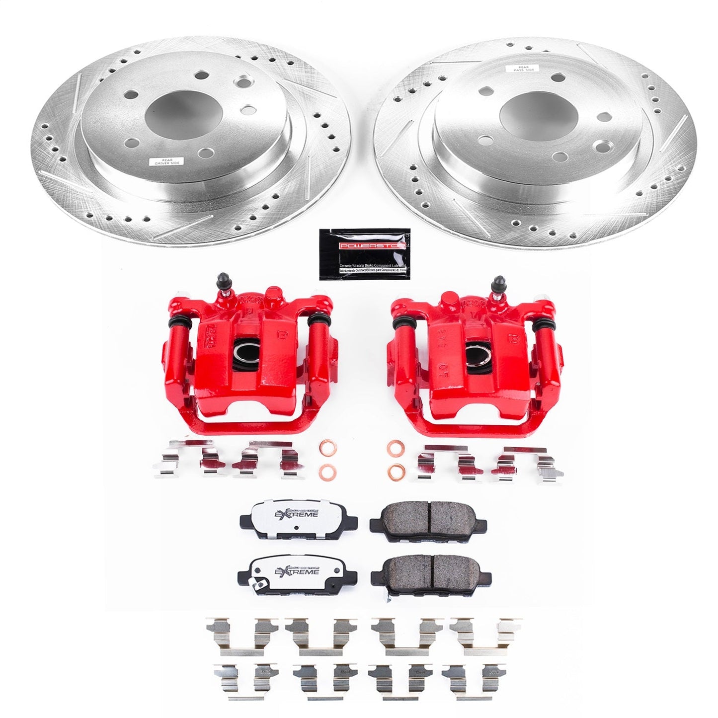 PowerStop Rear Z26 Street Warrior Brake Kit with Calipers | 2008–2014 Nissan Rogue (KC7881-26)