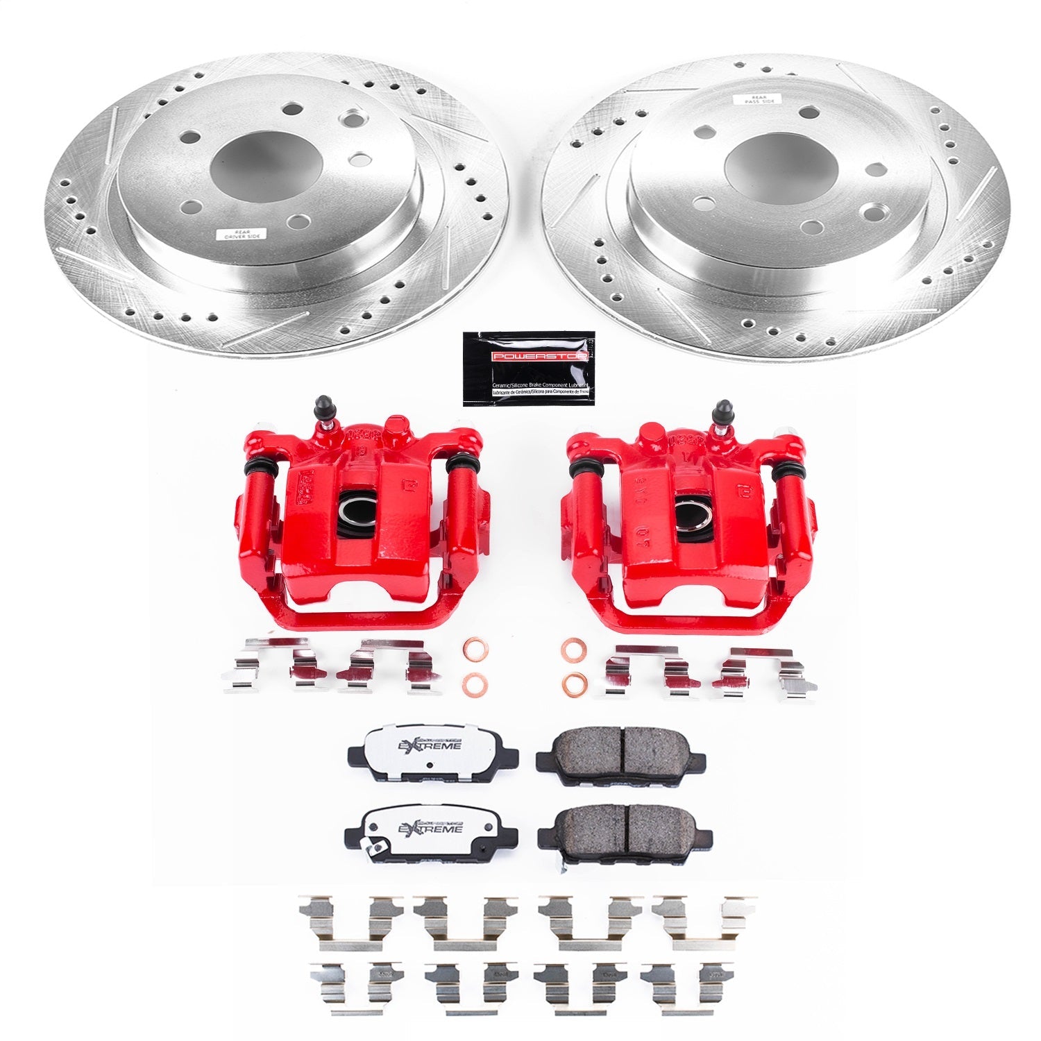 PowerStop Rear Z26 Street Warrior Brake Kit with Calipers | 2008–2014 Nissan Rogue (KC7881-26)