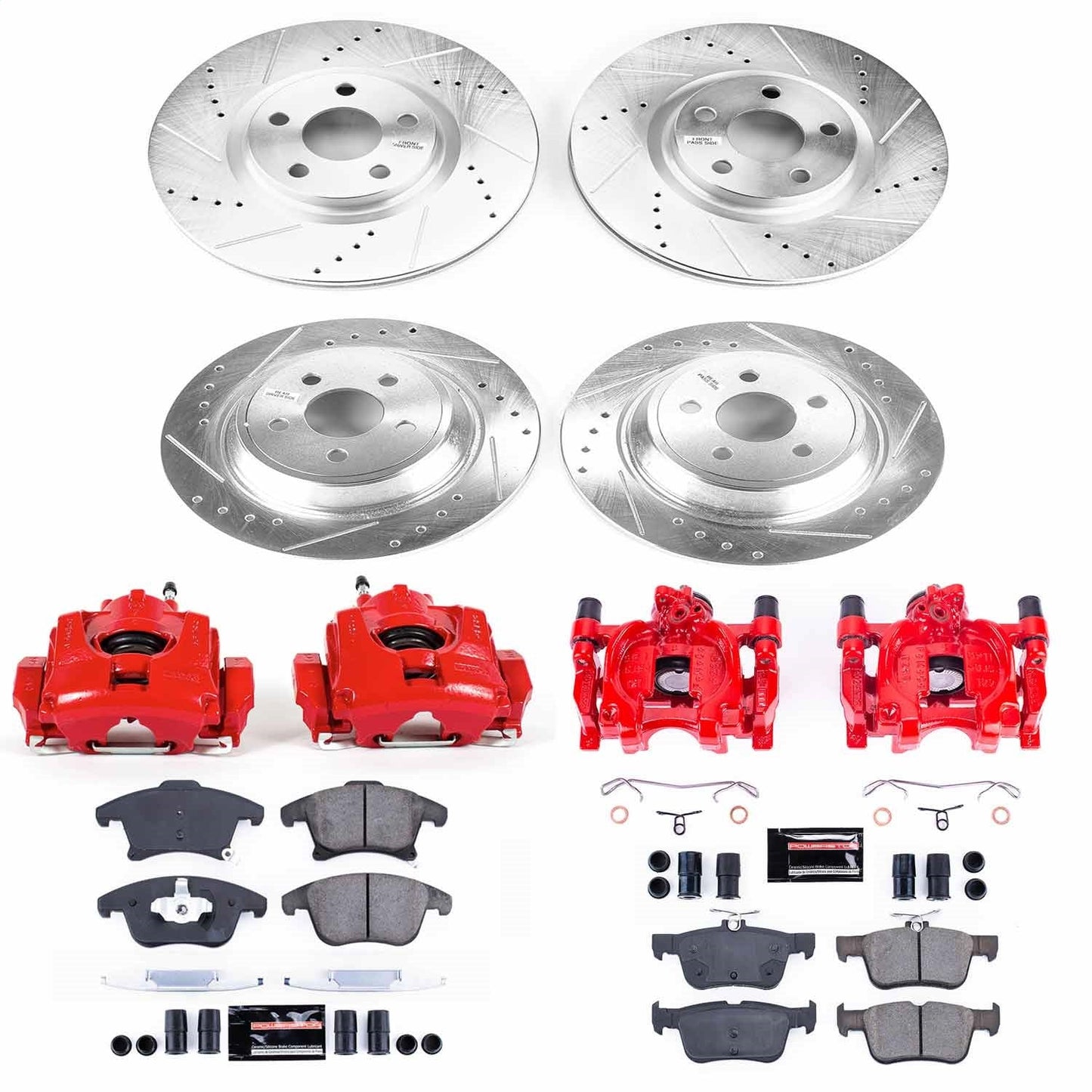 PowerStop Front & Rear Z23 Evolution Sport Brake Kit with Calipers | 2017–2019 Lincoln MKZ (KC7912)
