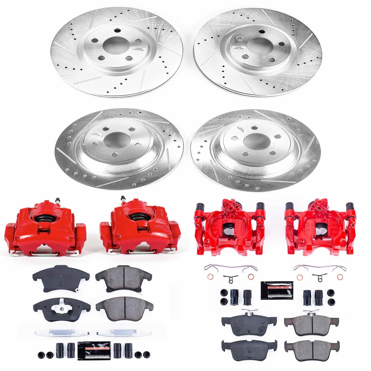 PowerStop Front & Rear Z23 Evolution Sport Brake Kit with Calipers | 2017–2019 Lincoln MKZ (KC7912)