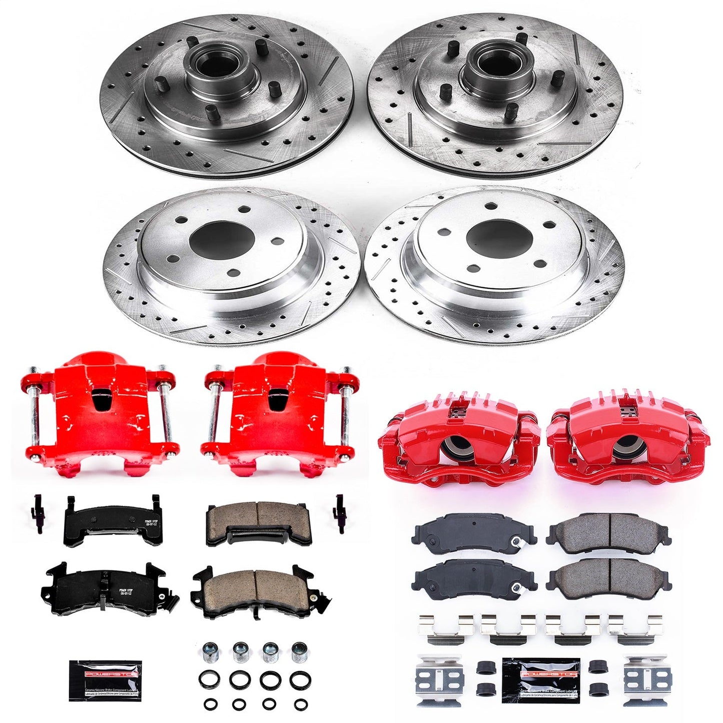 PowerStop Front & Rear Z23 Evolution Sport Brake Kit with Calipers | 1998–2003 Chevrolet S10 (KC7913)