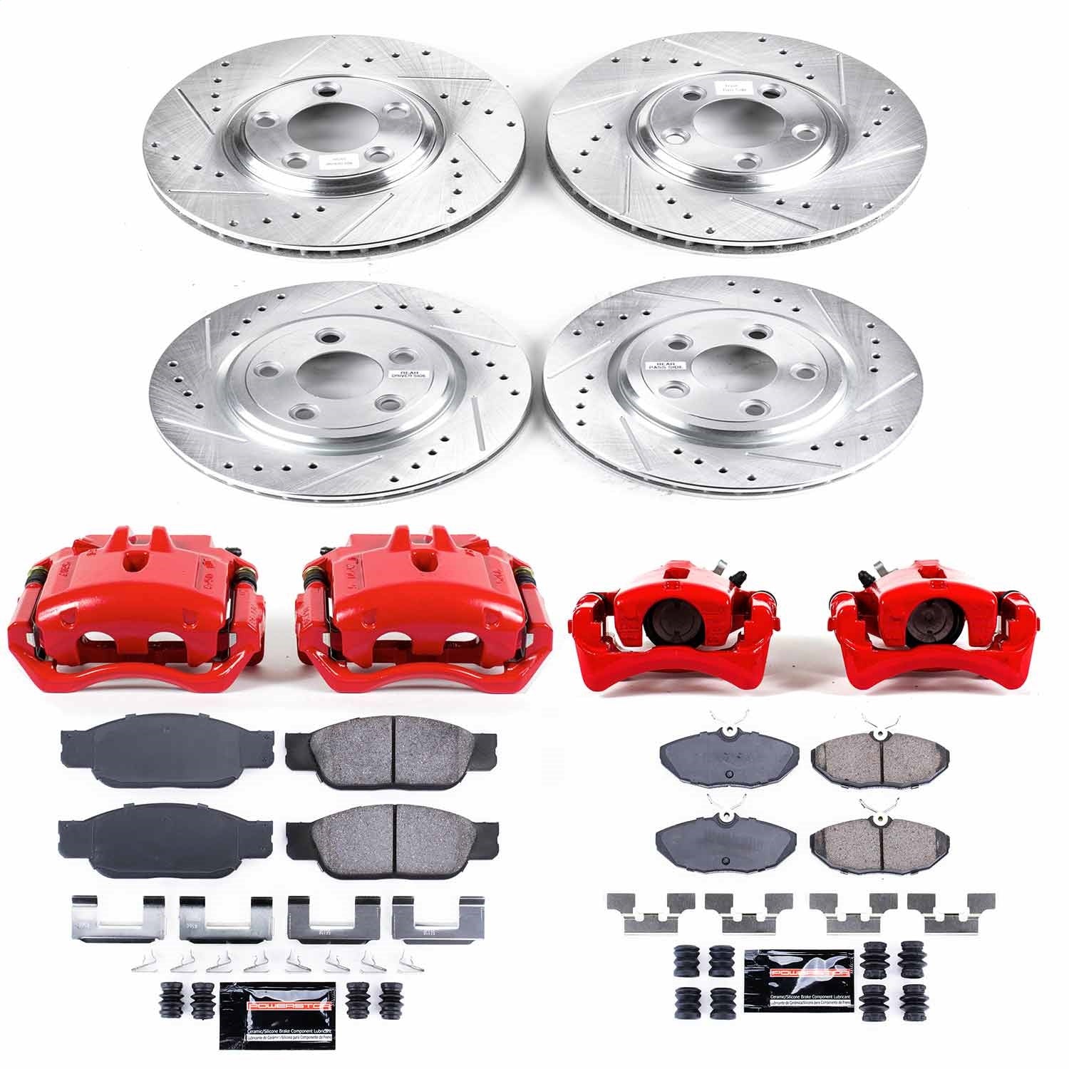 PowerStop Front & Rear Z23 Evolution Sport Brake Kit with Calipers | 2000–2002 Lincoln LS (KC7937)