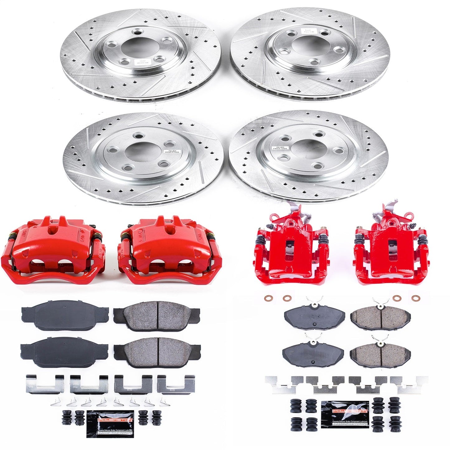 PowerStop Front & Rear Z23 Evolution Sport Brake Kit with Calipers | 2003–2006 Lincoln LS (KC7937A)