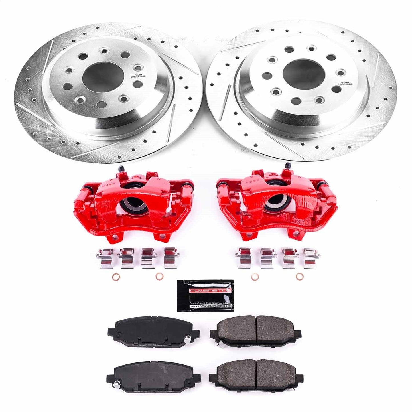 PowerStop Rear Brake Kit with Calipers | 2018–2019 Jeep Wrangler (KC7942)