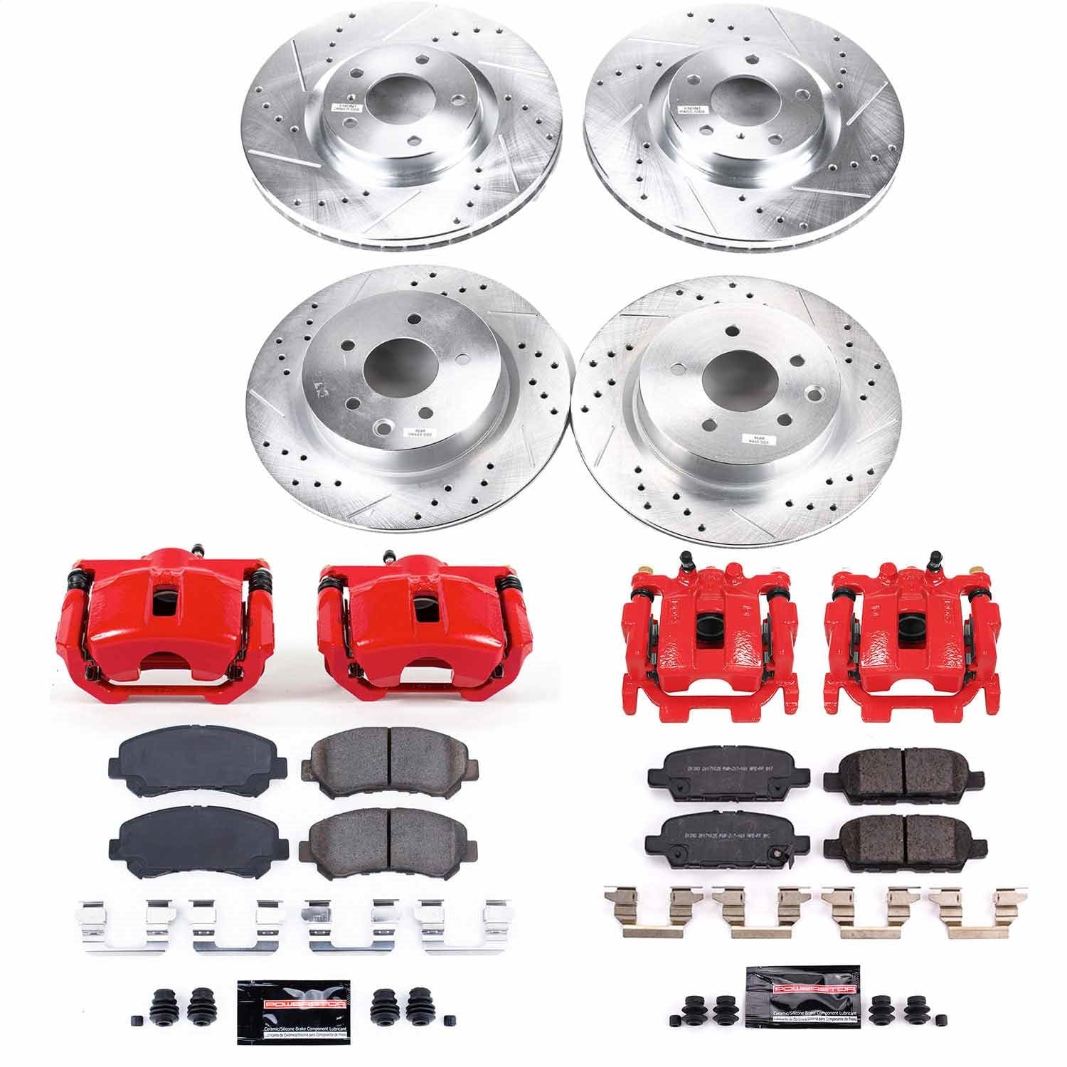 PowerStop Front & Rear Brake Kit with Calipers | 2018 Nissan Maxima (KC8059)