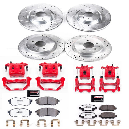 PowerStop Front and Rear Z26 Street Kit with Calipers | 2018–2019 Nissan 370Z (KC8060-26)