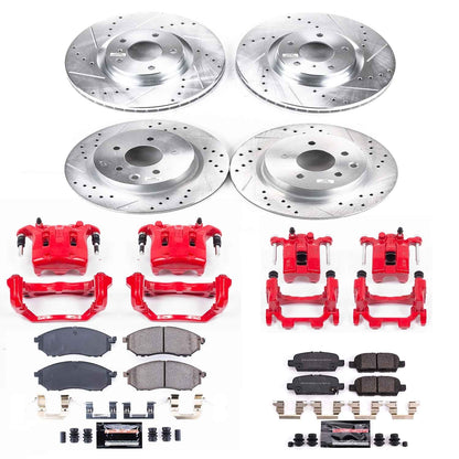 PowerStop Front & Rear Z23 Evolution Sport Brake Kit with Calipers | 2018–2019 Nissan 370Z (KC8060)