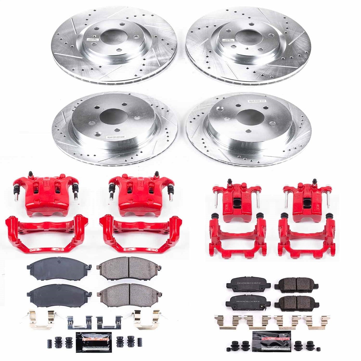 PowerStop Front & Rear Z23 Evolution Sport Brake Kit with Calipers | 2018–2019 Infiniti Q70 (KC8061)