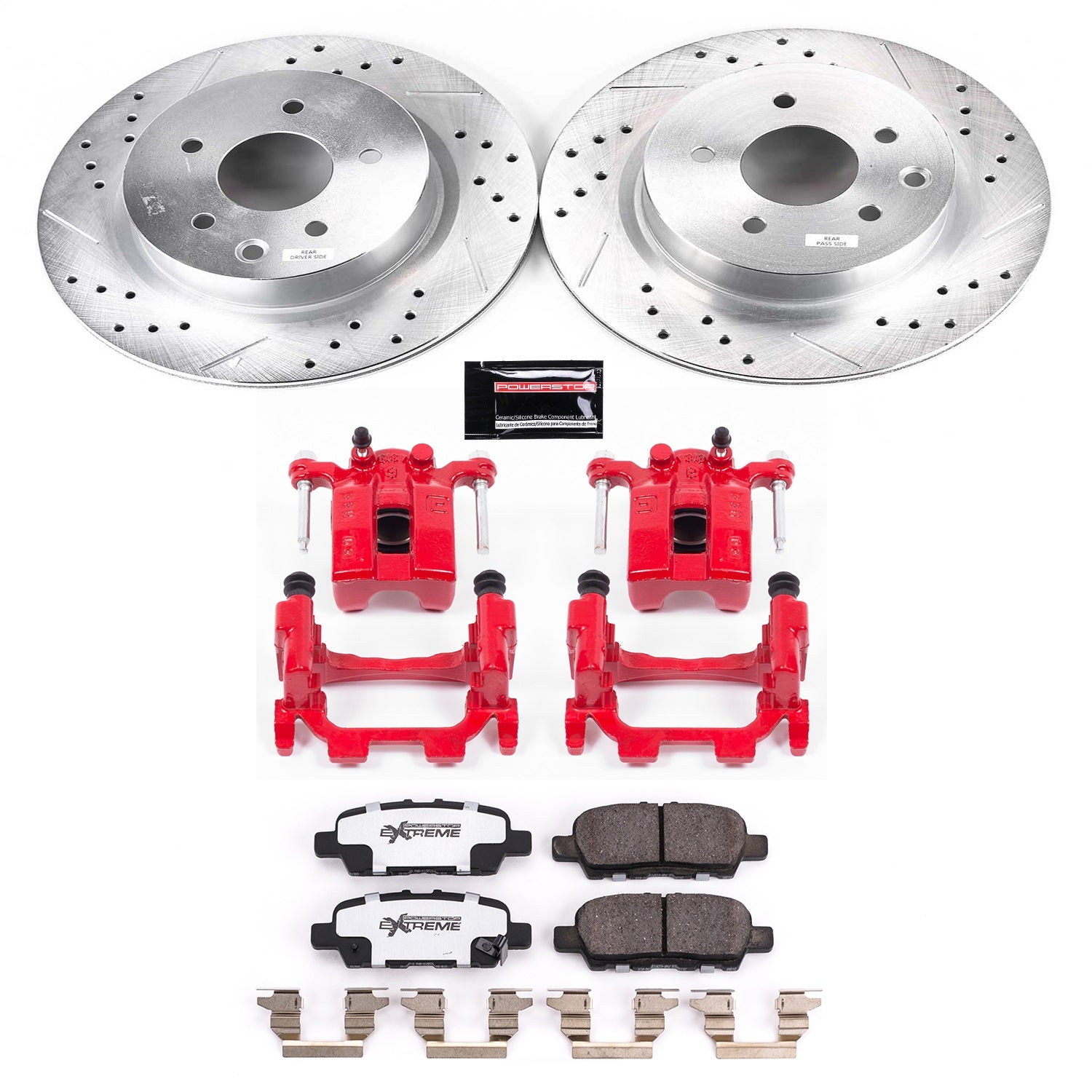PowerStop Rear Z26 Street Warrior Brake Kit with Calipers | 2018–2019 Nissan 370Z (KC8062-26)