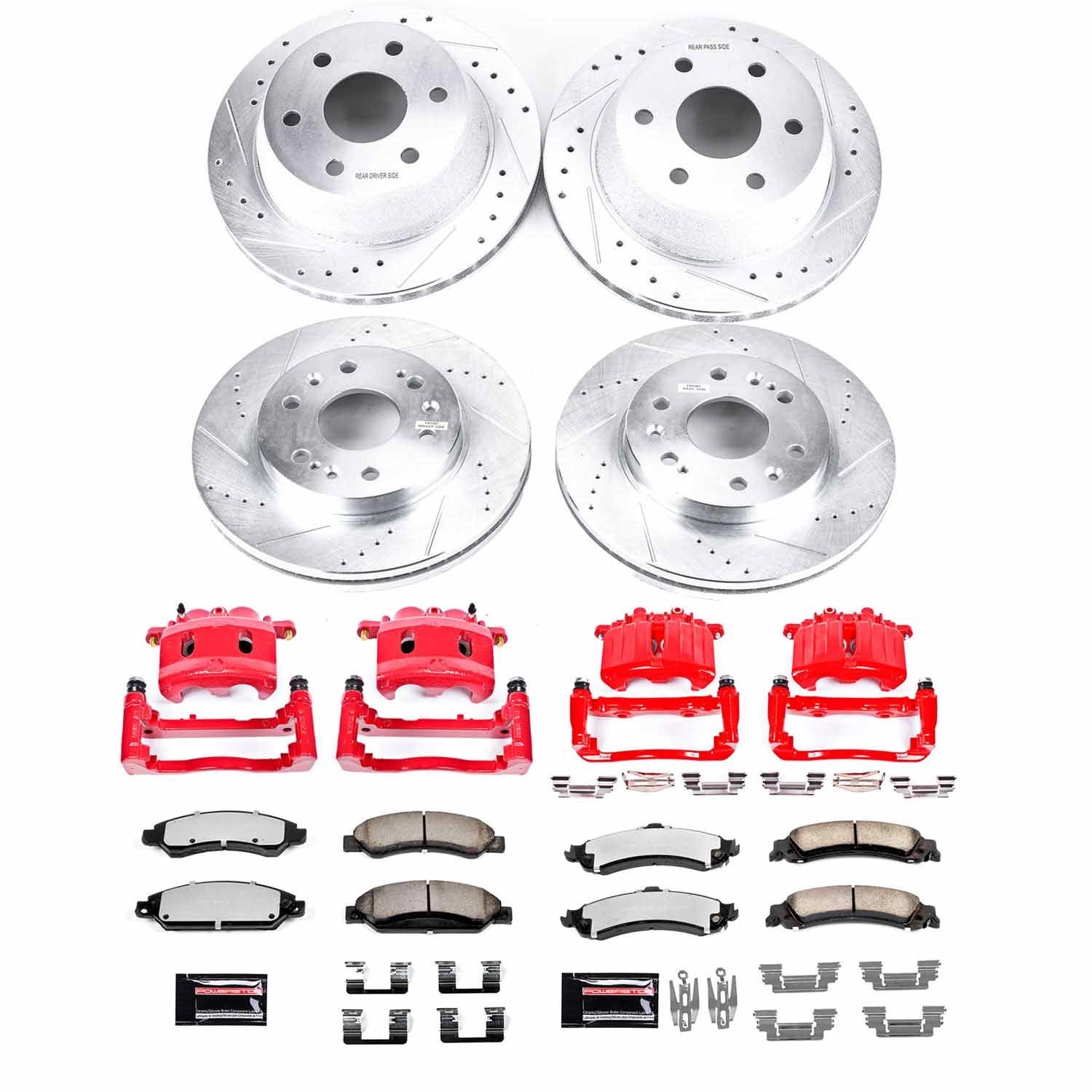 PowerStop Front and Rear Z36 Truck & Tow Kit with Calipers | 2007 GMC Sierra 1500 Classic (KC8071-36)
