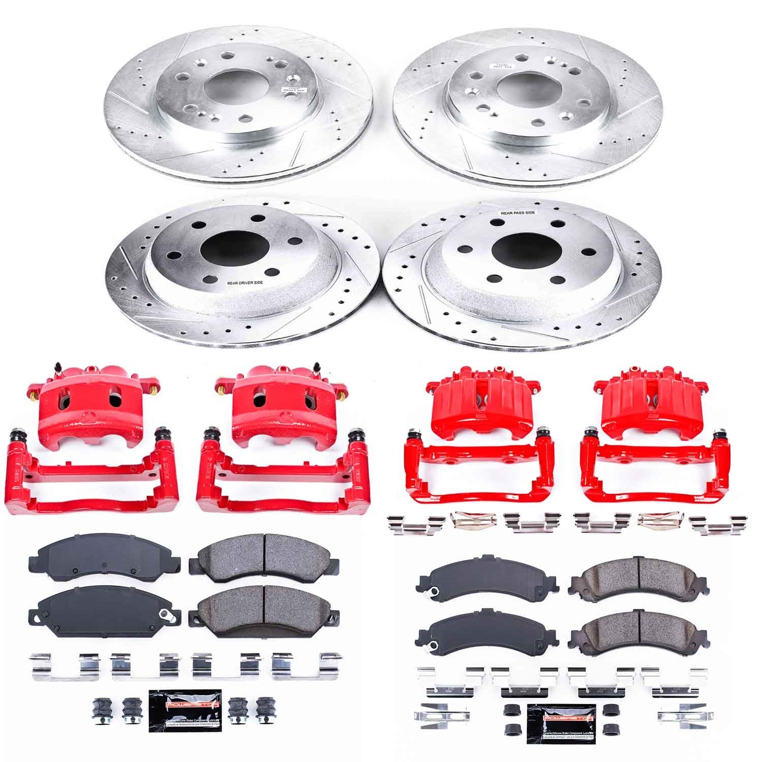 PowerStop Front & Rear Z23 Evolution Sport Brake Kit with Calipers | 2005–2006 GMC Sierra 1500 (KC8071)