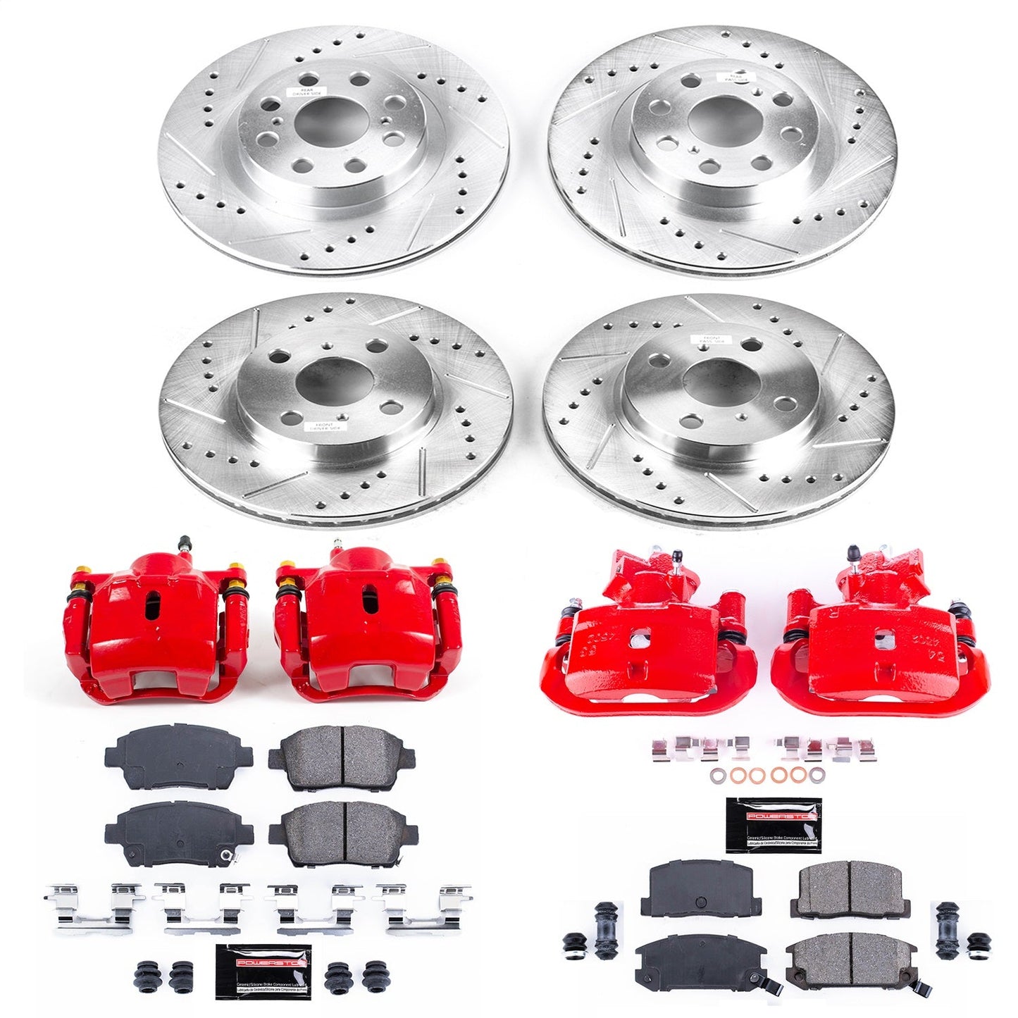 PowerStop Front & Rear Z23 Evolution Sport Brake Kit with Calipers | 2000–2002 Toyota MR2 Spyder (KC822)