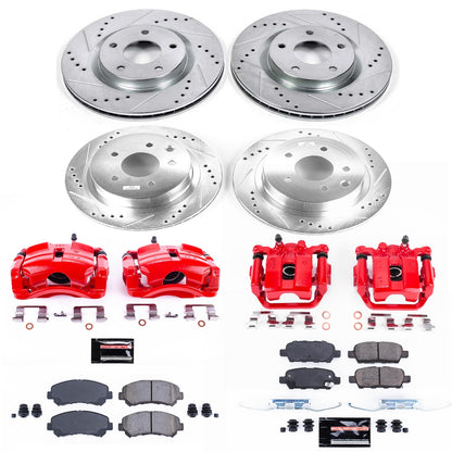 PowerStop Front & Rear Z23 Evolution Sport Brake Kit with Calipers | 2008–2014 Nissan Rogue (KC8268)