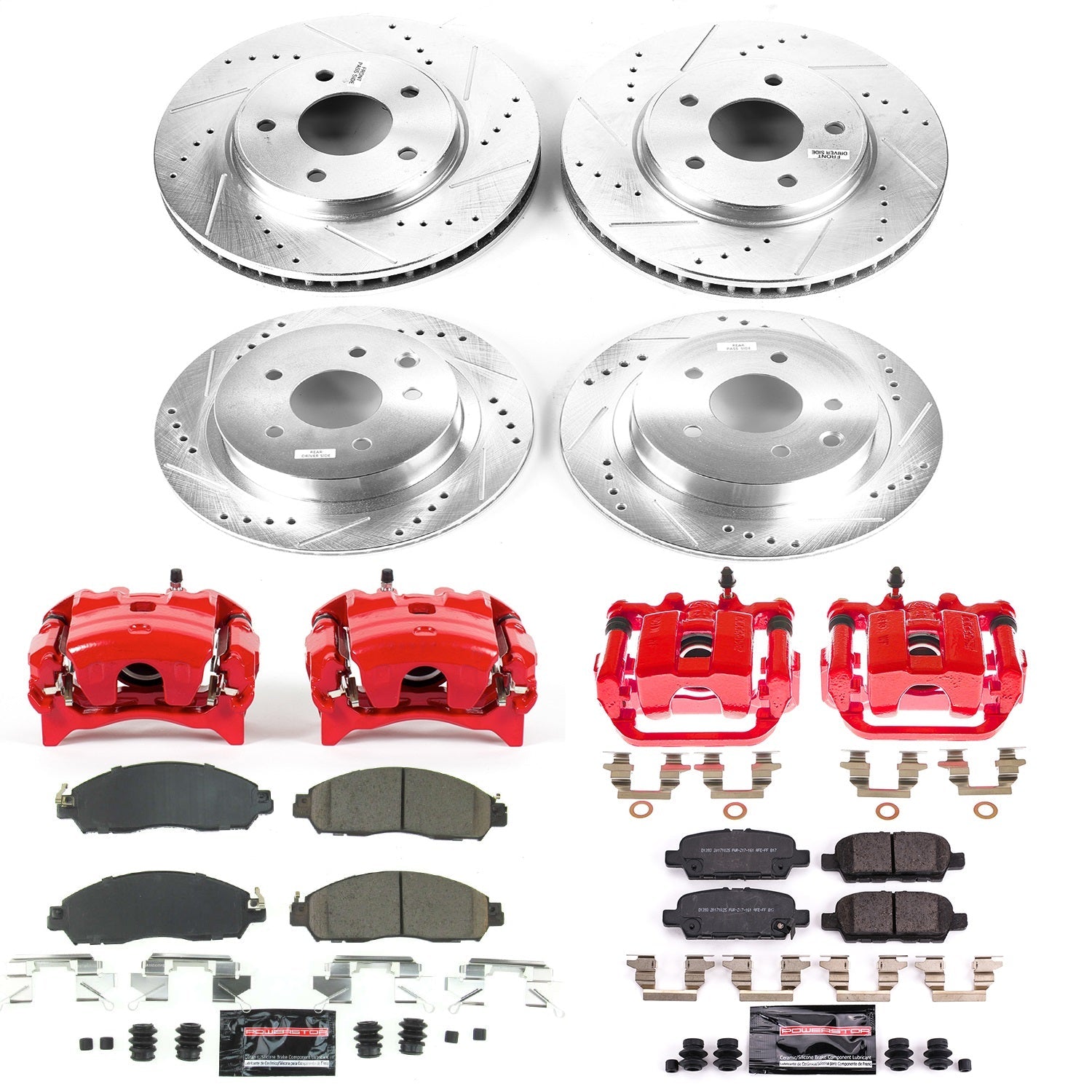 PowerStop Front & Rear Z23 Evolution Sport Brake Kit with Calipers | 2018 Nissan Leaf (KC8273)