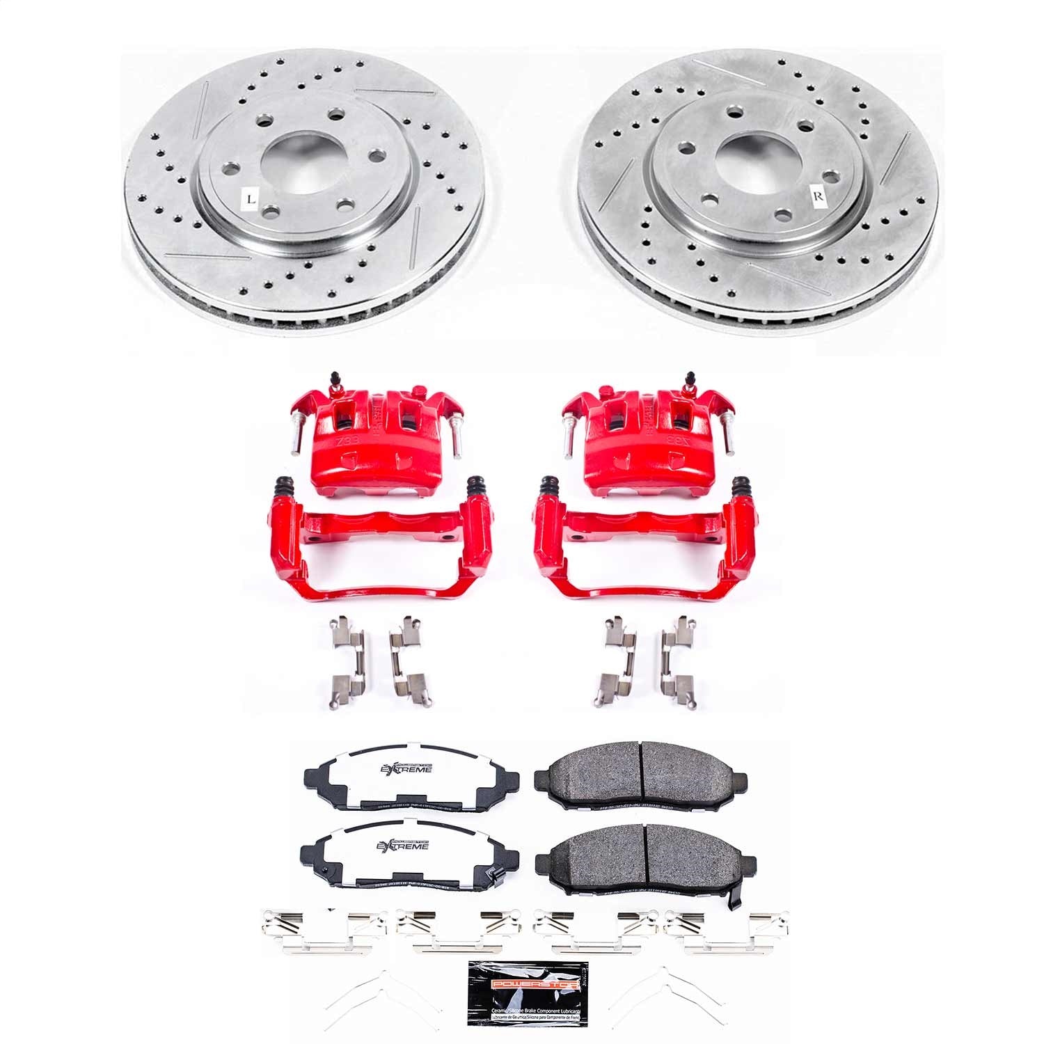 PowerStop Front Z36 Truck & Tow Brake Kit with Calipers | 2019 Nissan Frontier (KC8324-36)