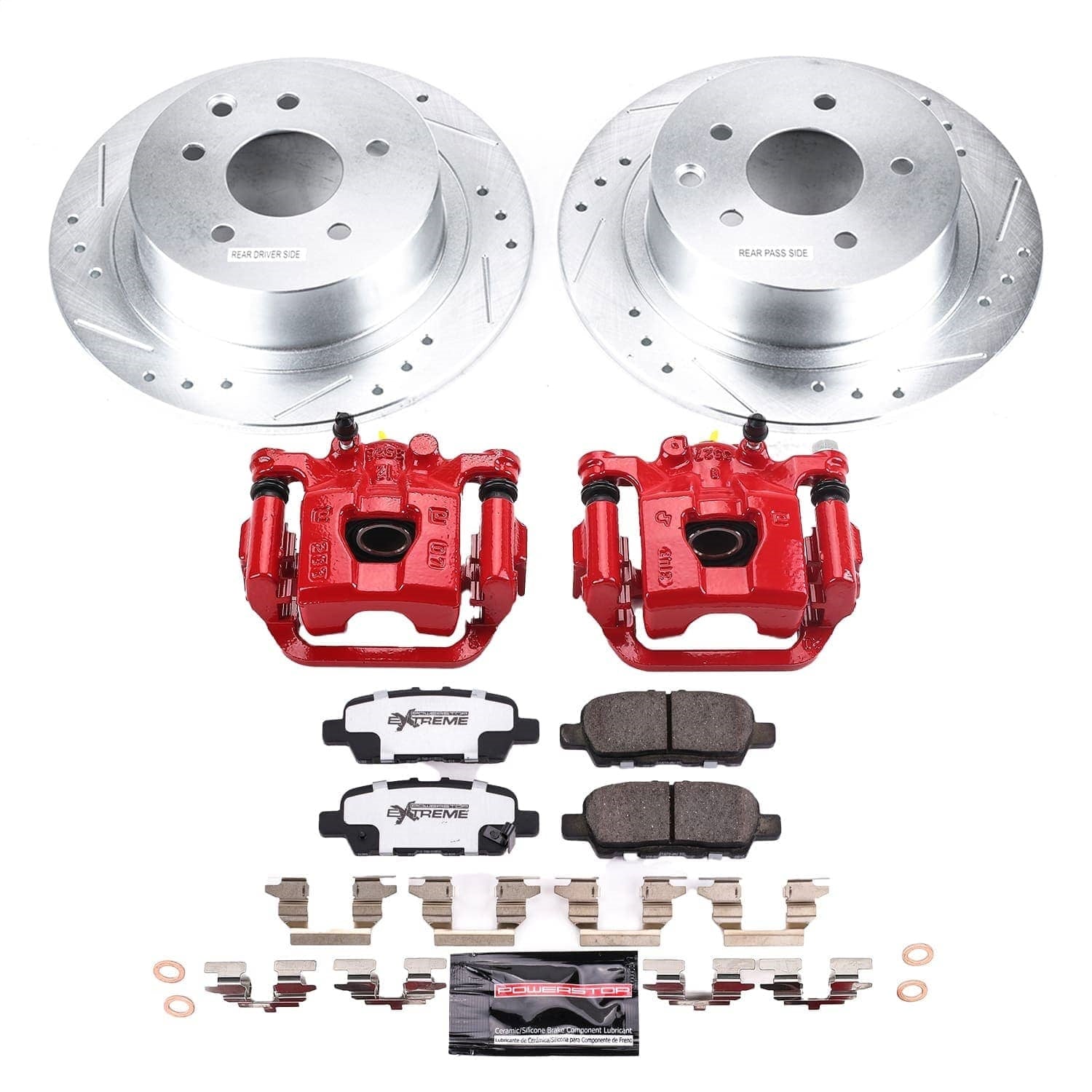 PowerStop Rear Z26 Street Kit with Calipers | 2019 Nissan Sentra (KC8335-26)