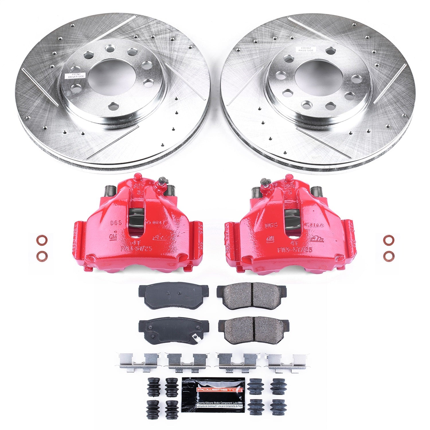 PowerStop Front Z23 Evolution Sport Brake Kit with Calipers | 1999–2003 Saab 9-3 (KC834)