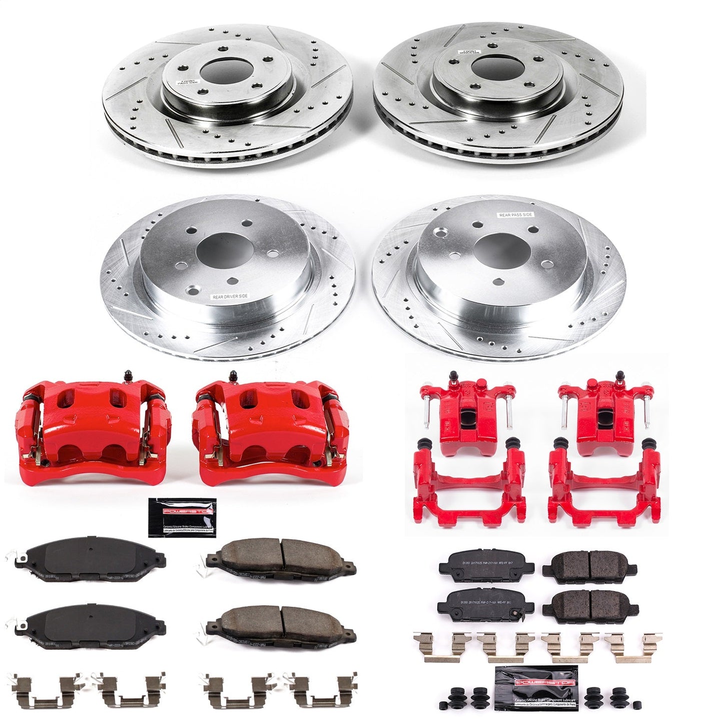 PowerStop Front & Rear Z23 Evolution Sport Brake Kit with Calipers | 2019 Infiniti QX60 (KC8347)