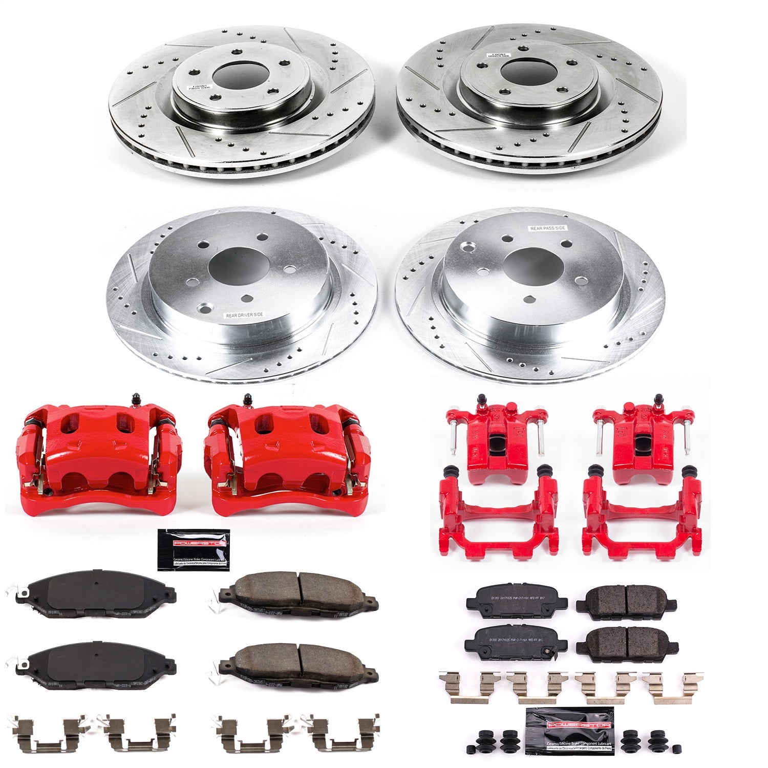 PowerStop Front & Rear Z23 Evolution Sport Brake Kit with Calipers | 2019 Infiniti QX60 (KC8347)