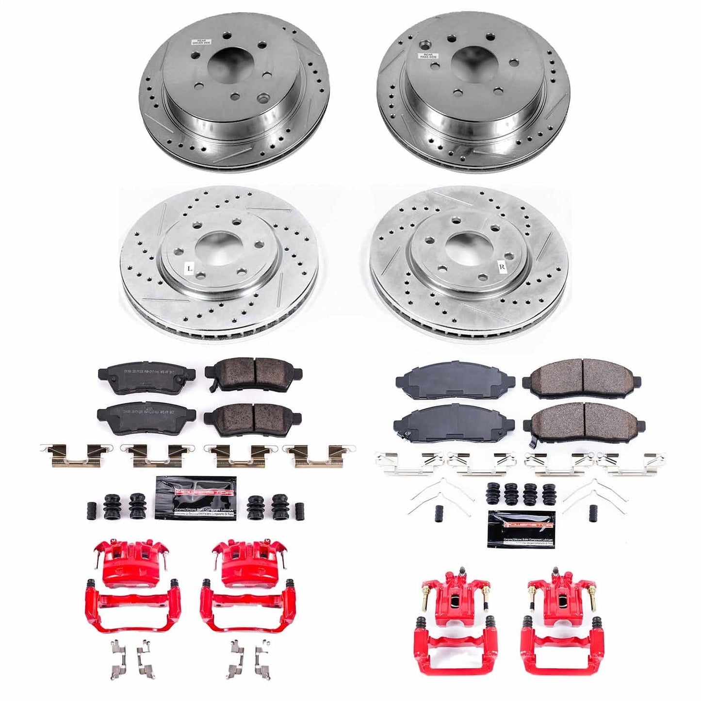 PowerStop Front & Rear Z23 Evolution Sport Brake Kit with Calipers | 2019 Nissan Frontier (KC8357)
