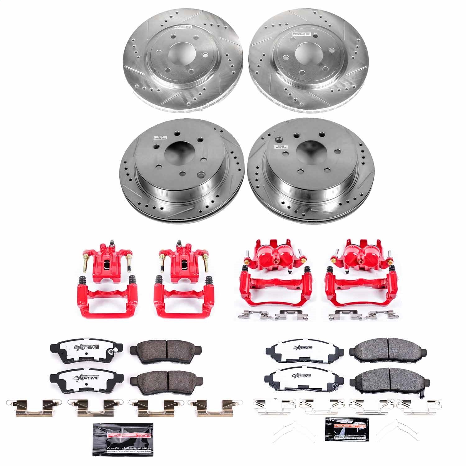 PowerStop Front and Rear Z36 Truck & Tow Kit with Calipers | 2016–2022 Nissan Frontier (KC8358-36)