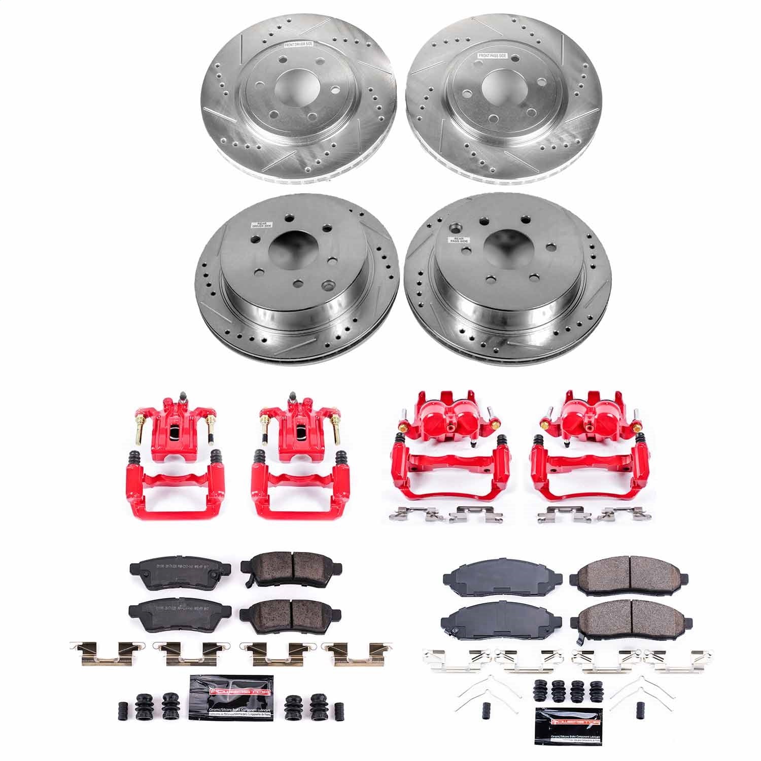 PowerStop Front & Rear Z23 Evolution Sport Brake Kit with Calipers | 2019 Nissan Frontier 2WD (KC8358)