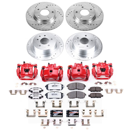 PowerStop Front and Rear Z26 Street Kit with Calipers | 2019 Nissan Sentra (KC8359-26)