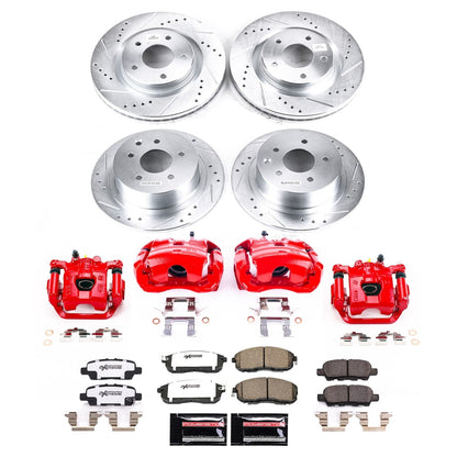 PowerStop Front and Rear Z26 Street Kit with Calipers | 2019 Nissan Sentra (KC8360-26)