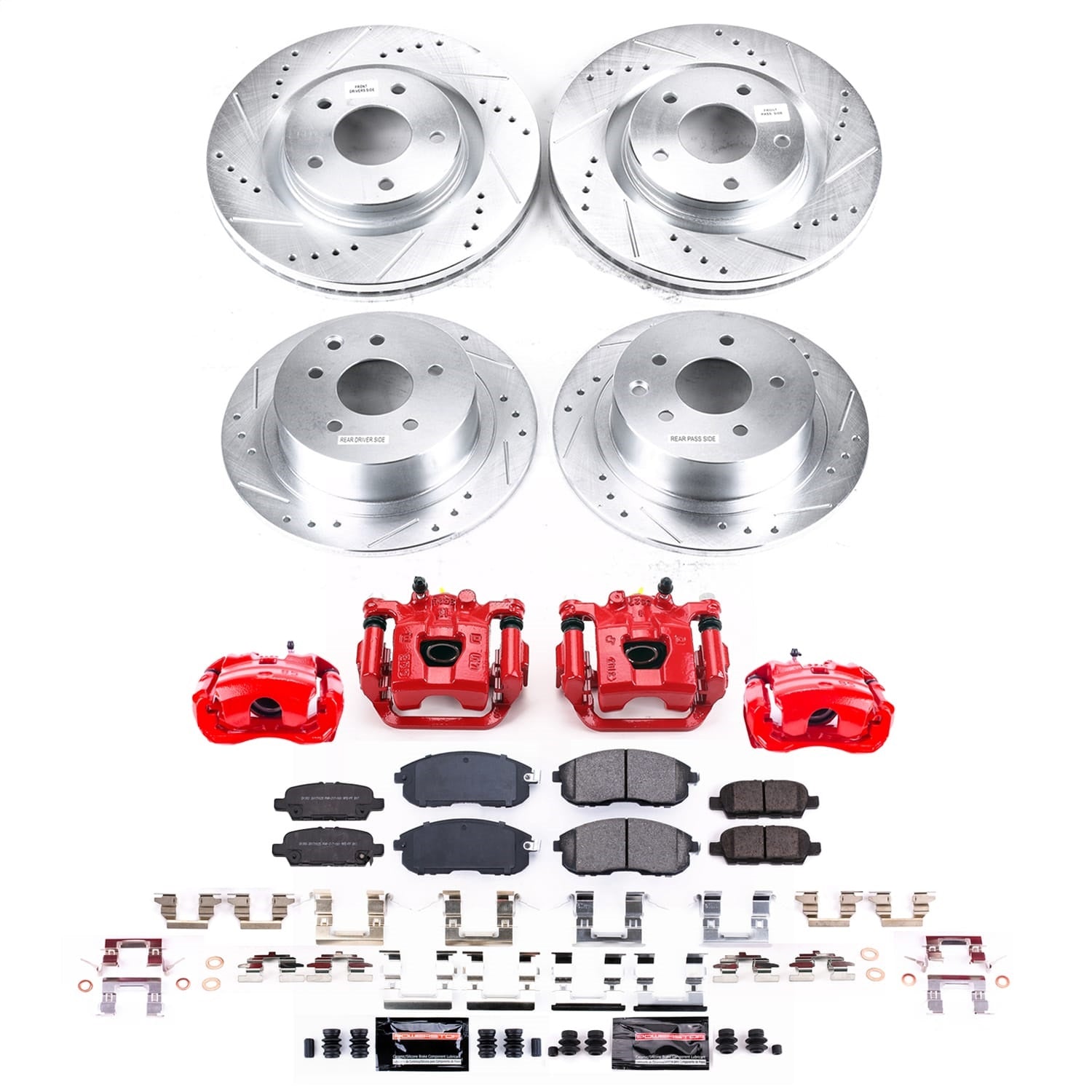 PowerStop Front and Rear Z23 Evolution Kit with Calipers | 2019 Nissan Sentra (KC8360)