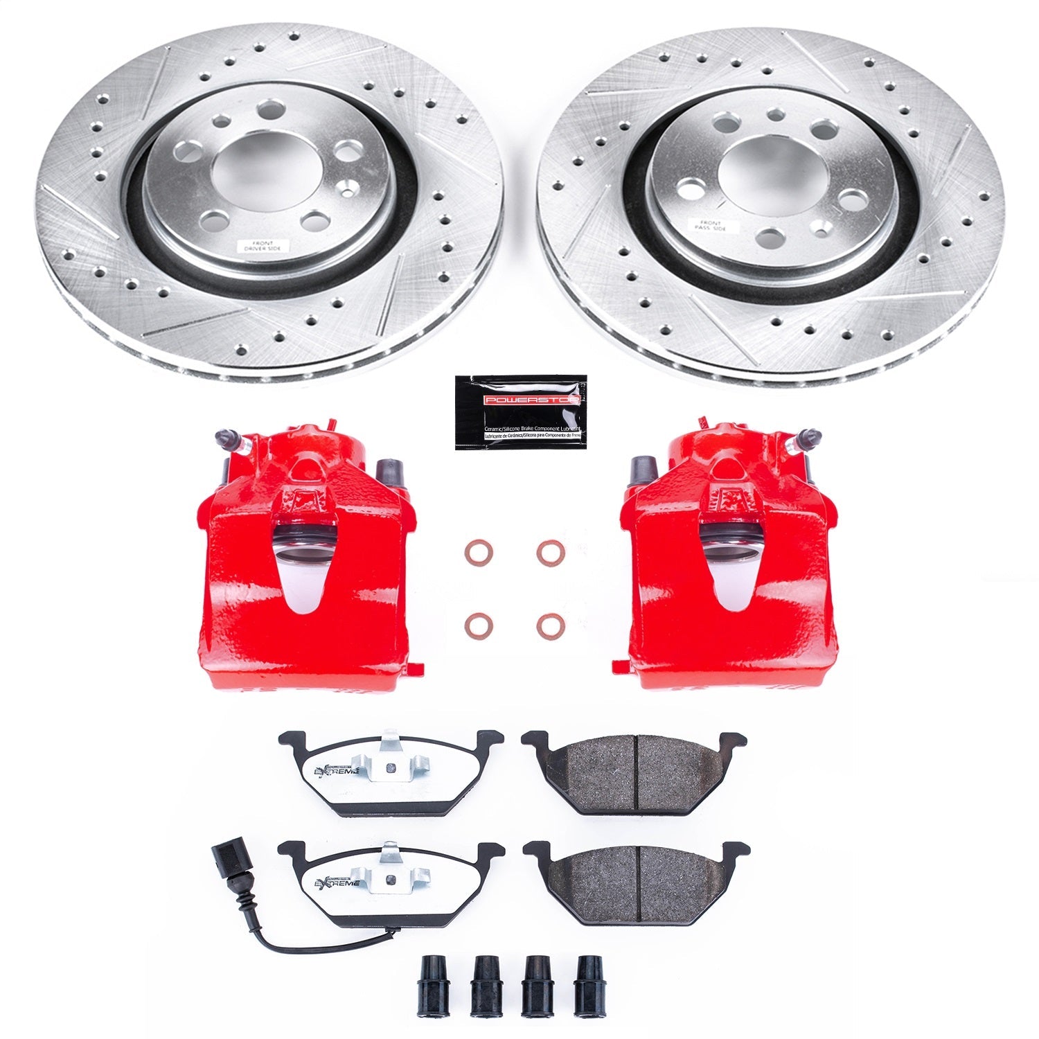 PowerStop Front Z26 Street Warrior Brake Kit with Calipers | 2006–1999 Volkswagen Beetle (KC839-26)