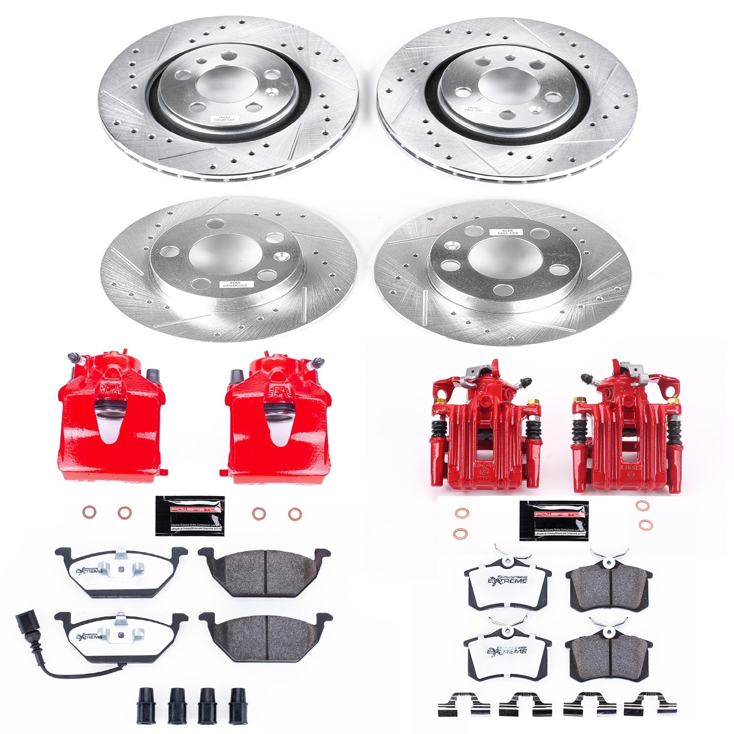 PowerStop Front & Rear Z26 Street Warrior Brake Kit with Calipers | 1999 Volkswagen Beetle (KC840-26)