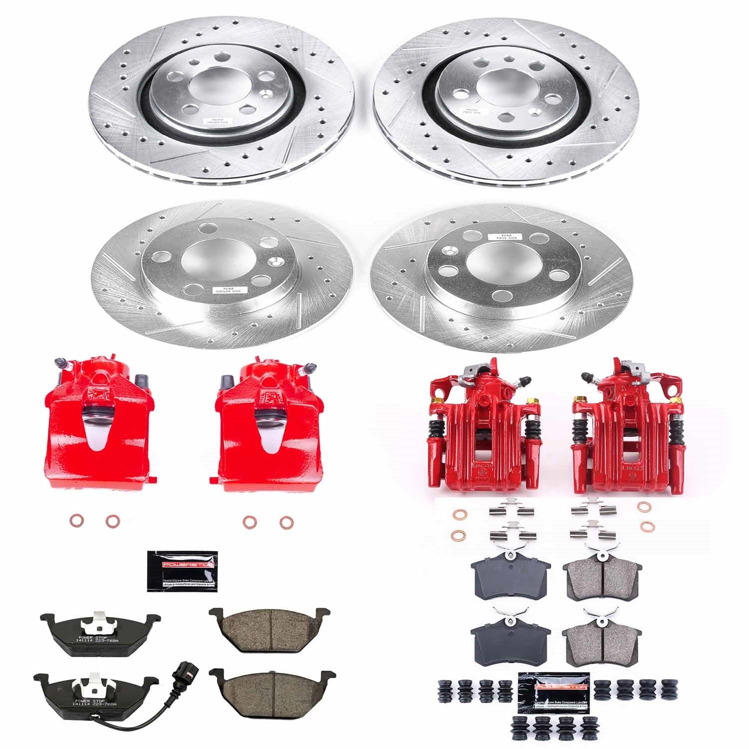 PowerStop Front & Rear Z23 Evolution Sport Brake Kit with Calipers | 1999 Volkswagen Beetle (KC840)