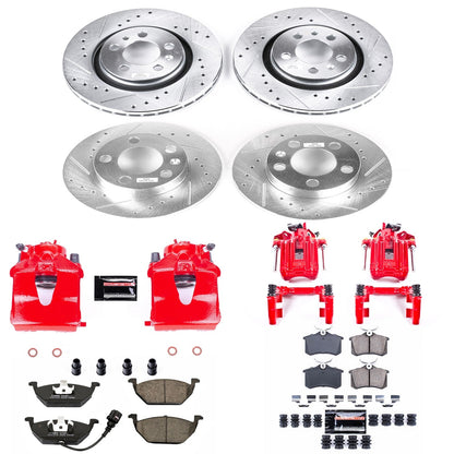 PowerStop Front & Rear Z23 Evolution Sport Brake Kit with Calipers | 2001–2005 Volkswagen Jetta (KC840B)