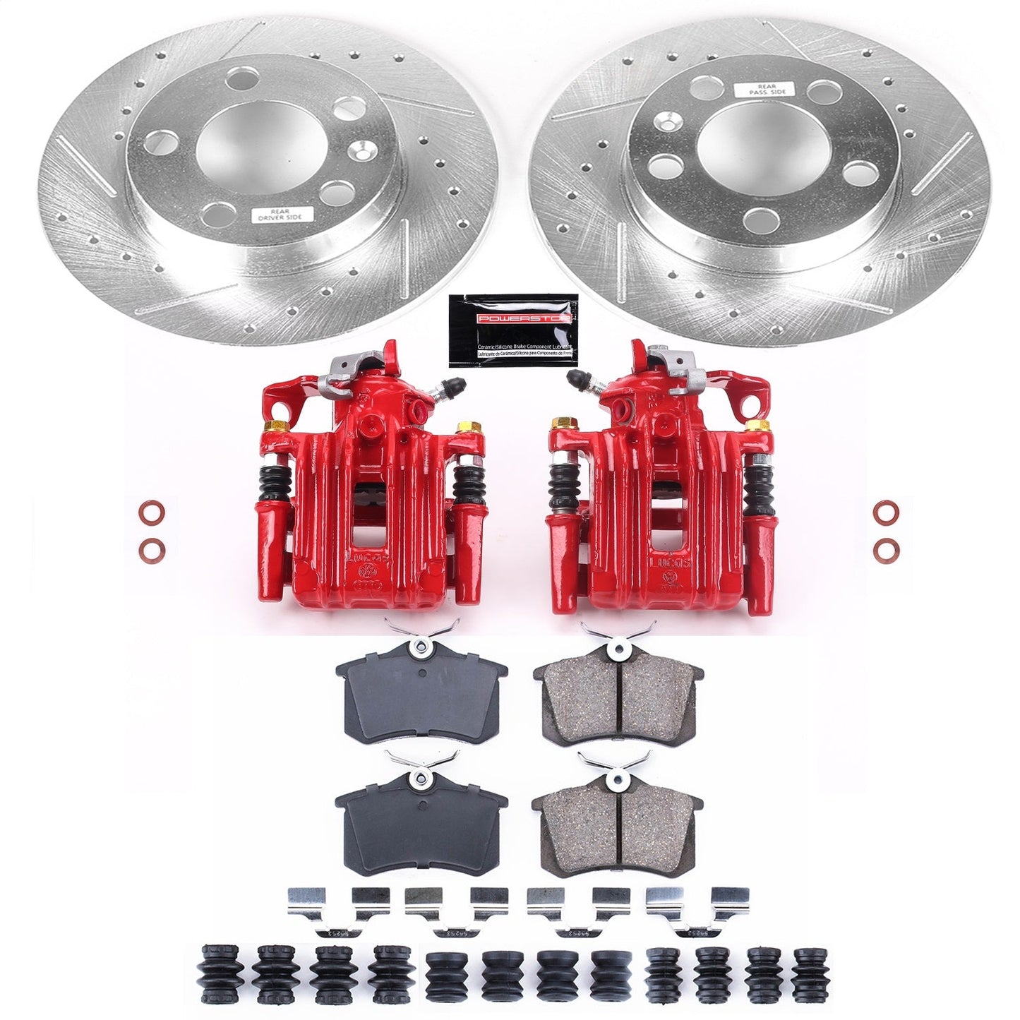 PowerStop Rear Z23 Evolution Sport Brake Kit with Calipers | 1998–1999 Volkswagen Beetle (KC847A)