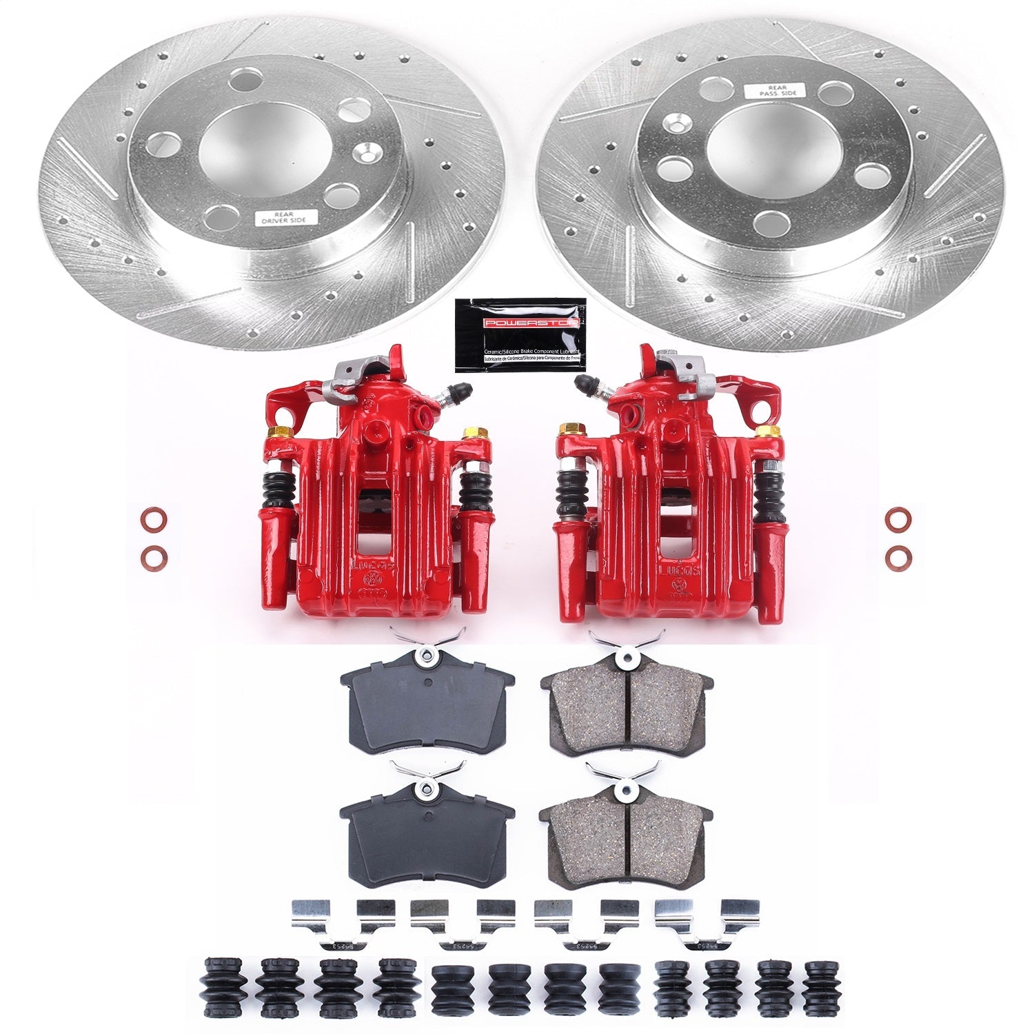 PowerStop Rear Z23 Evolution Sport Brake Kit with Calipers | 1998–1999 Volkswagen Beetle (KC847A)