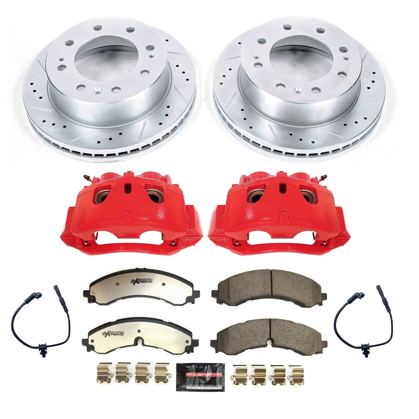 PowerStop Front Z36 Truck & Tow Kit with Calipers | 2020–2021 Chevrolet Silverado 3500 HD (KC8670A-36)