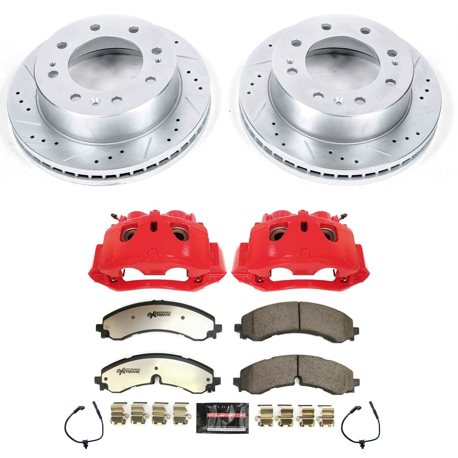 PowerStop Front Z36 Truck & Tow Brake Kit with Calipers | 2020–2021 Chevrolet Silverado 3500 HD (KC8670B-36)