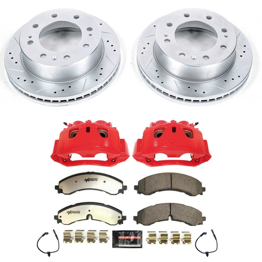 PowerStop Front Z36 Truck & Tow Brake Kit with Calipers | 2020–2021 Chevrolet Silverado 3500 HD (KC8670B-36)