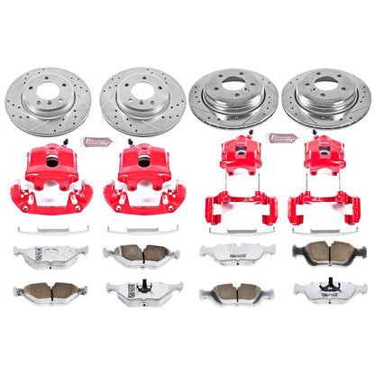 PowerStop Front & Rear Z26 Street Warrior Brake Kit with Calipers | 2001–2005 BMW 325xi (KC874-26)