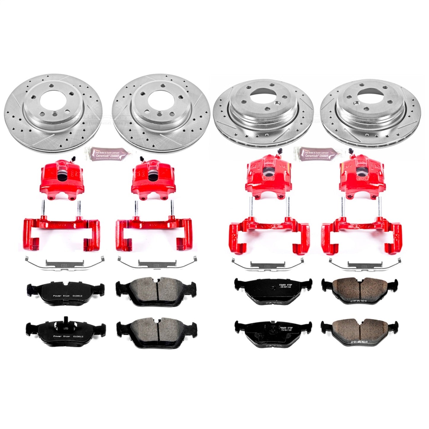 PowerStop Front & Rear Z23 Evolution Sport Brake Kit with Calipers | 2001–2005 BMW 325xi (KC874)