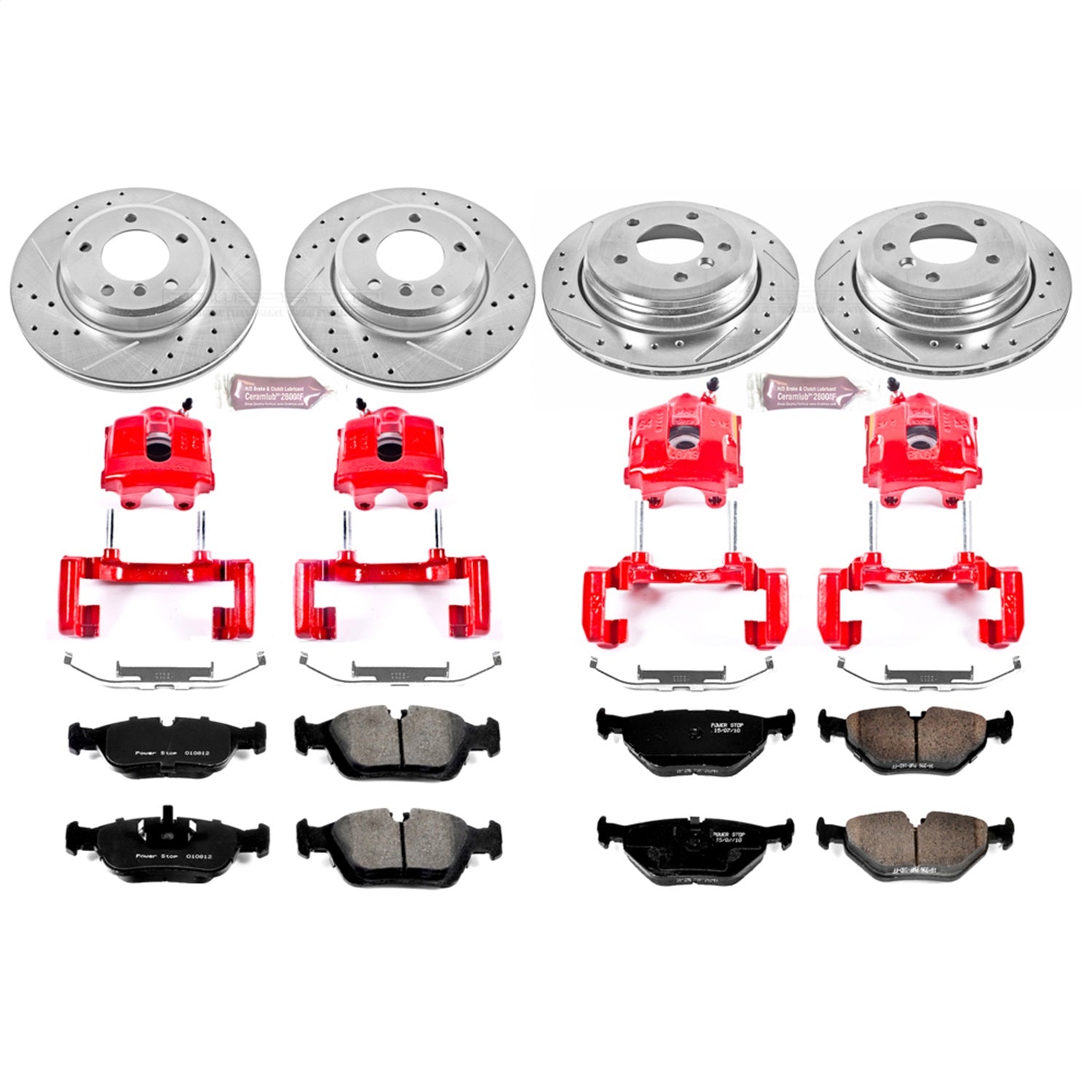 PowerStop Front & Rear Z23 Evolution Sport Brake Kit with Calipers | 2001–2005 BMW 325xi (KC874)