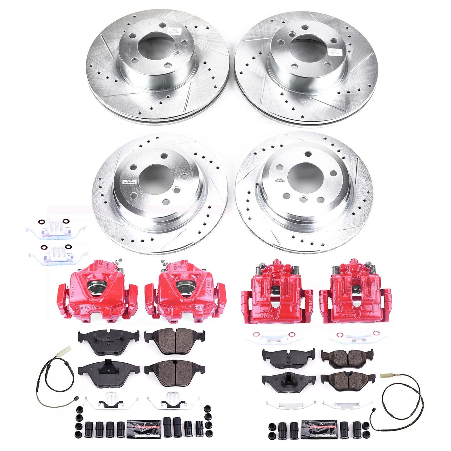 PowerStop Front & Rear Z23 Evolution Kit with Calipers | 2011–2013 BMW 328i (KC8842A)