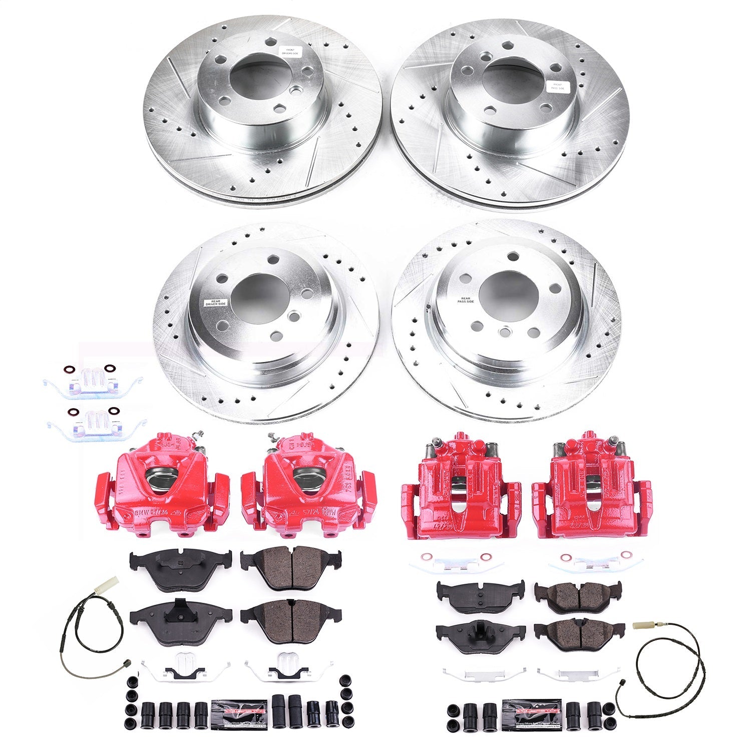 PowerStop Front & Rear Z23 Evolution Kit with Calipers | 2011–2013 BMW 328i (KC8842A)