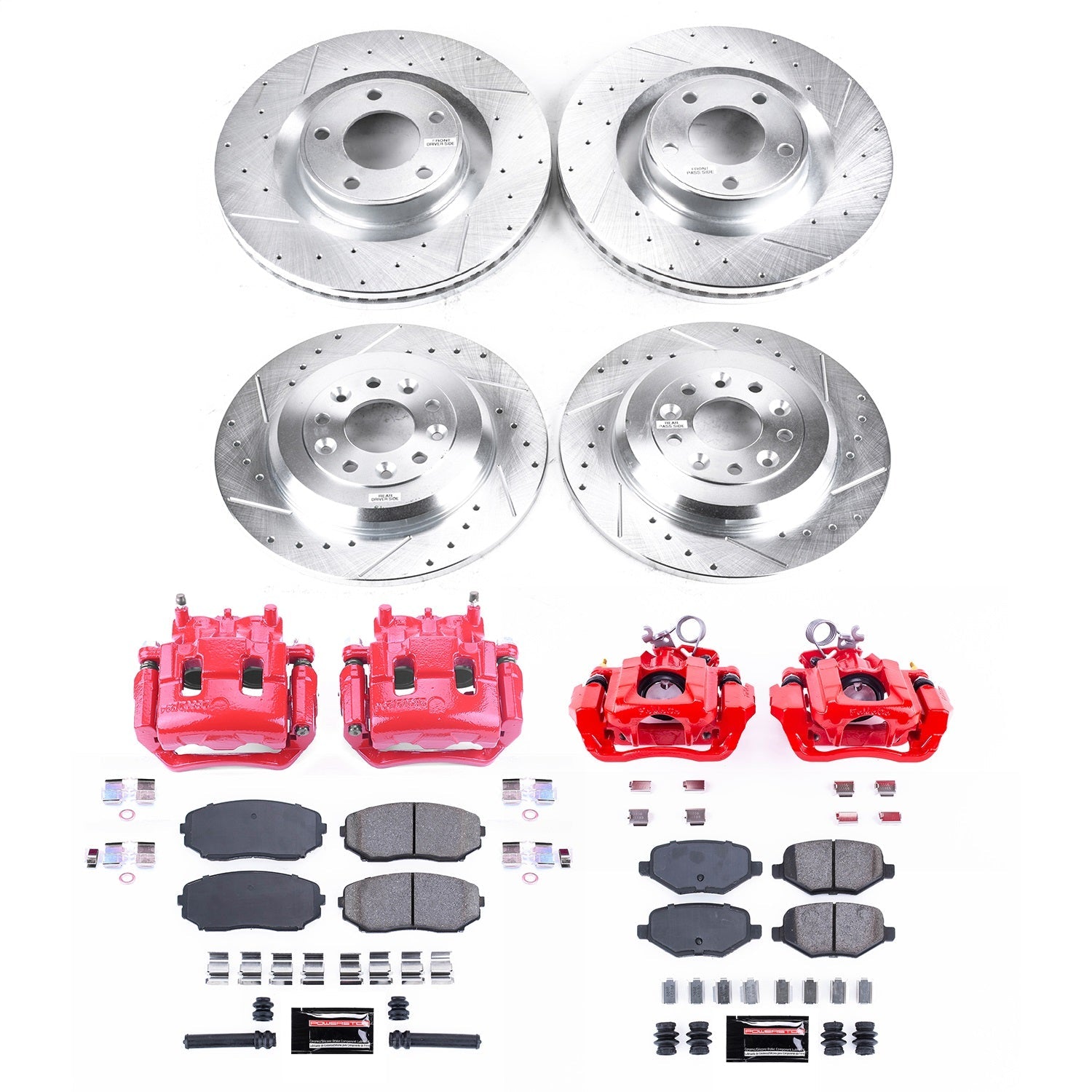 PowerStop Front & Rear Z23 Evolution Kit with Calipers | 2013–2014 Ford Edge (KC8847)