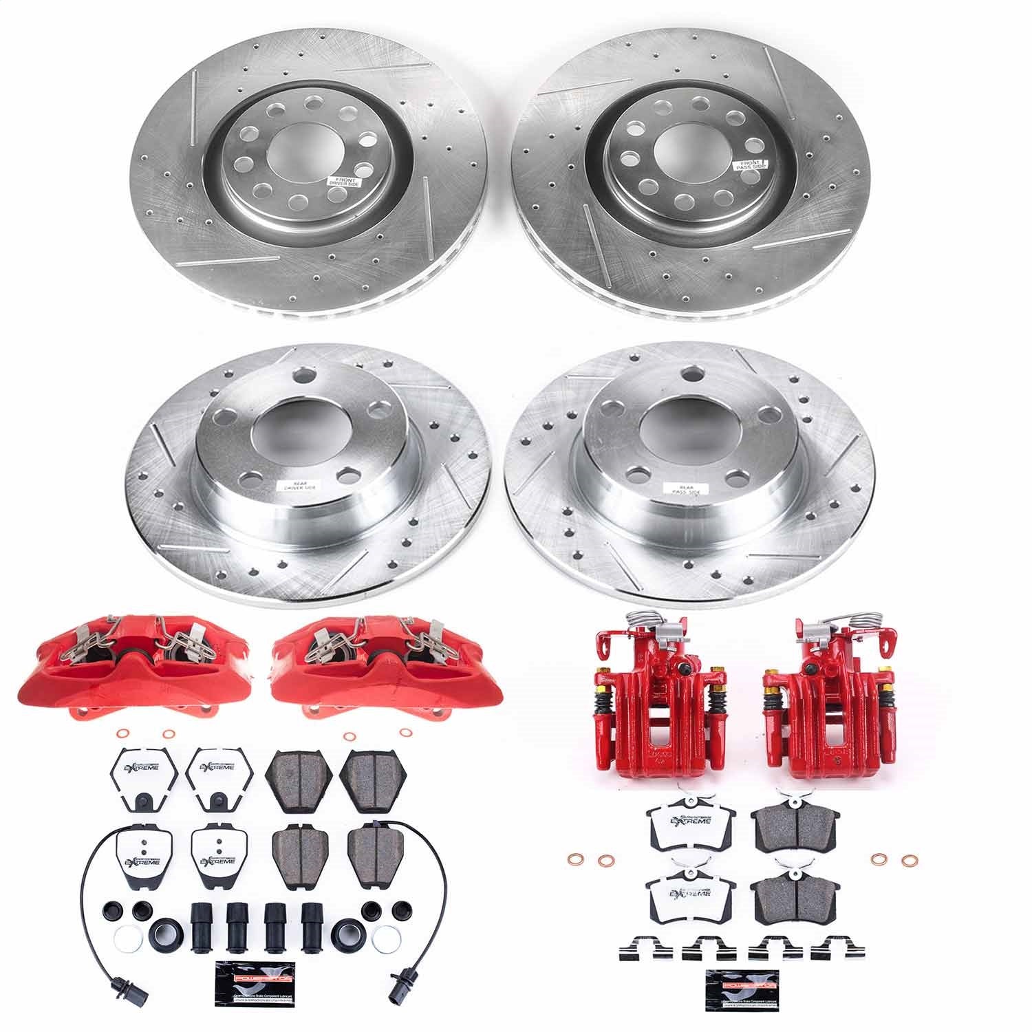PowerStop Front and Rear Z26 Street Kit with Calipers | 2001–2005 Audi Allroad Quattro (KC889-26)