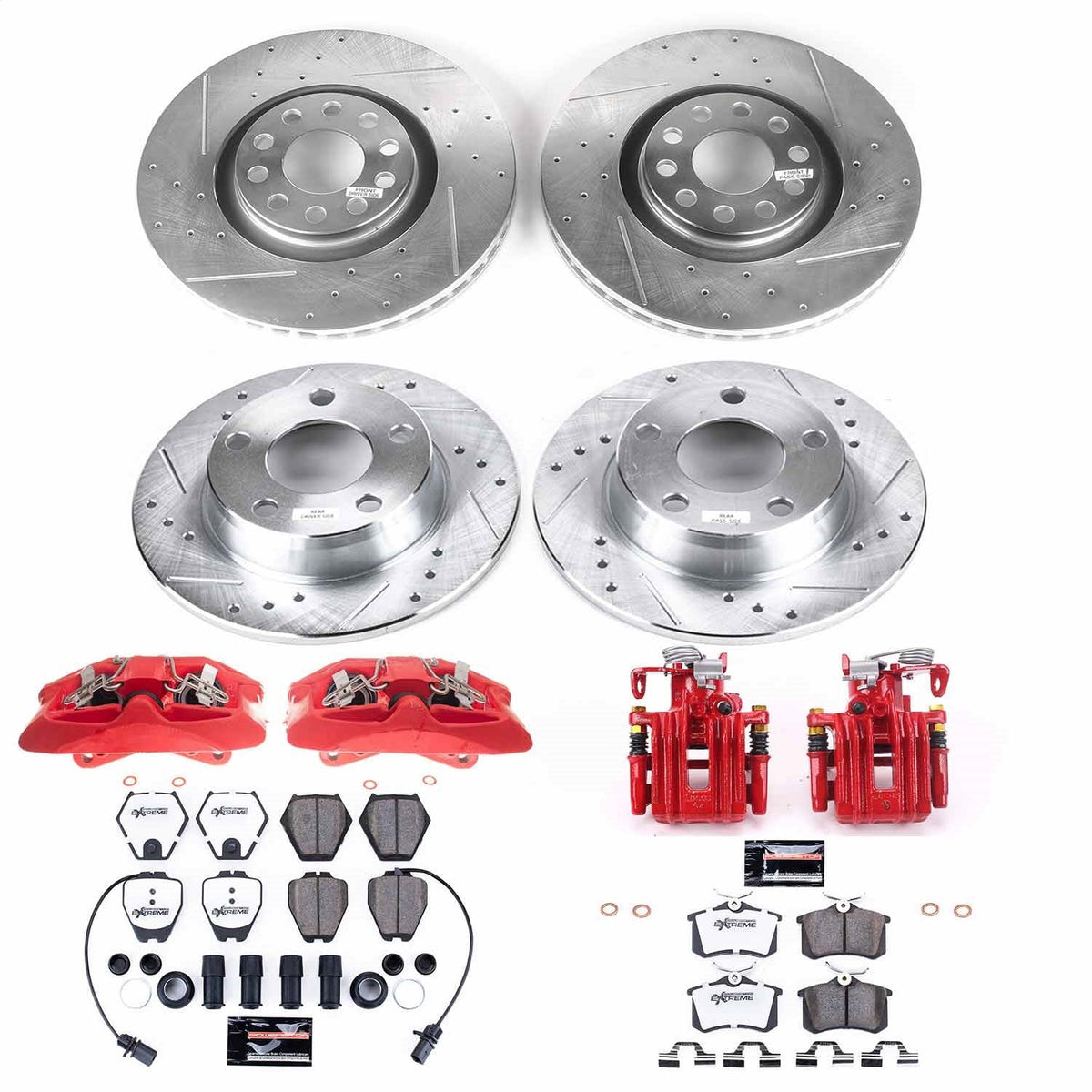 PowerStop Front & Rear Z26 Street Kit with Calipers | 2000–2001 Audi A6 Quattro (KC890-26)
